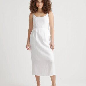 Quince 100% European Linen Scoop Neck Midi Dress